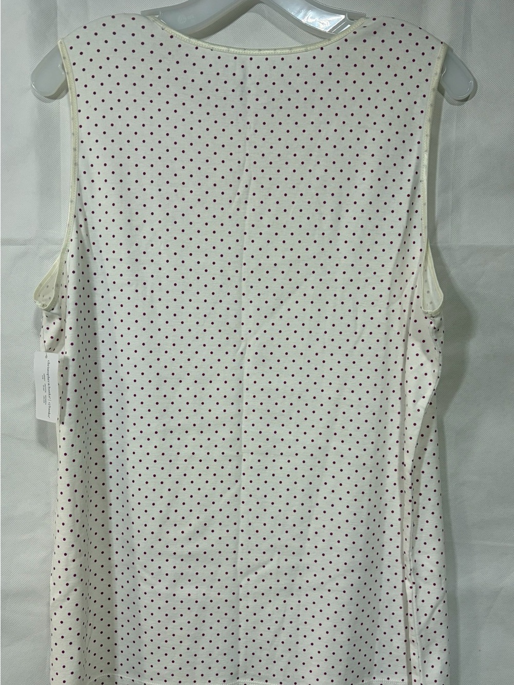 CJ Banks Cream Tank Top with Pink Polka Dots - Picture 2 of 6
